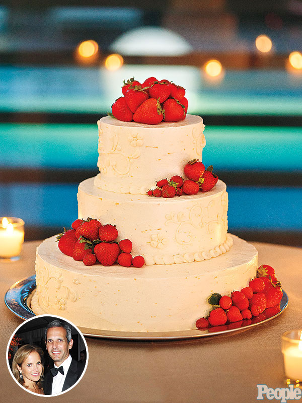 Katie Couric and John Molner’s  skipped the traditional white concoction for their favorite Lemon-Strawberry Cake 